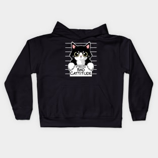 Bad cattitude prisoner cat Kids Hoodie